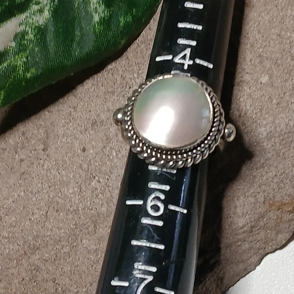 925 Sterling Suarti Bali Natural Mother of Pearl Ring